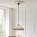 Endon 111961 - Lustr na řetězu Tiffany FARGO 3xE27/10W/230V pr. 50 cm