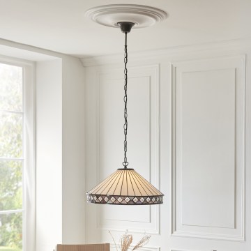 Endon 111961 - Lustr na řetězu Tiffany FARGO 3xE27/10W/230V pr. 50 cm