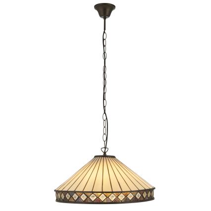 Endon 111961 - Lustr na řetězu Tiffany FARGO 3xE27/10W/230V pr. 50 cm