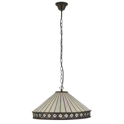 Endon 111961 - Lustr na řetězu Tiffany FARGO 3xE27/10W/230V pr. 50 cm