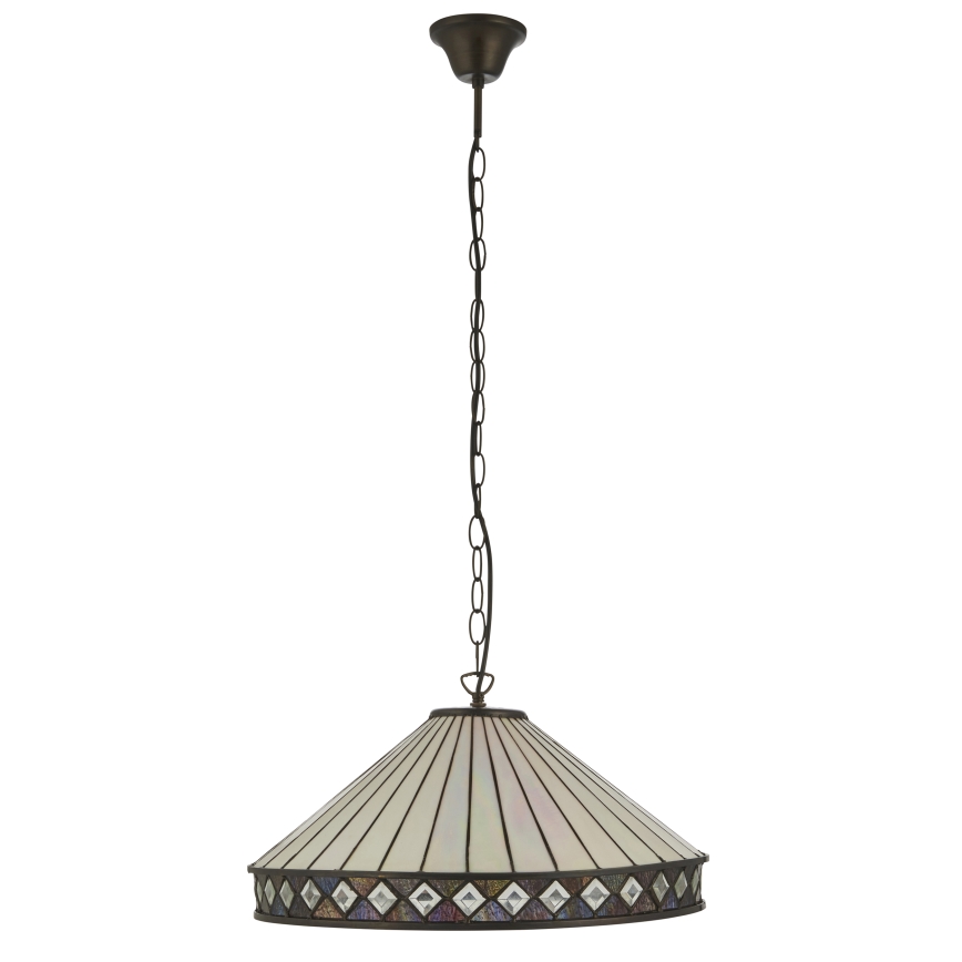 Endon 111961 - Lustr na řetězu Tiffany FARGO 3xE27/10W/230V pr. 50 cm