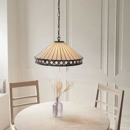 Endon 111961 - Lustr na řetězu Tiffany FARGO 3xE27/10W/230V pr. 50 cm