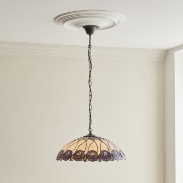 Endon 111985 - Lustr na řetězu Tiffany HUTCHINSON 3xE27/10W/230V pr. 50 cm
