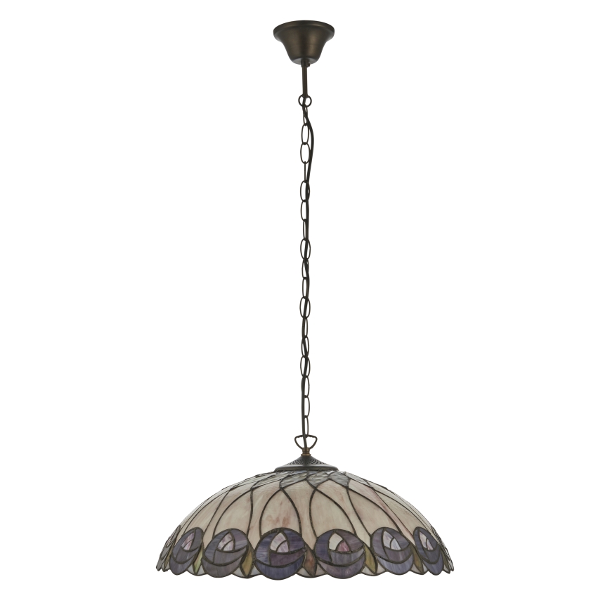 Endon 111985 - Lustr na řetězu Tiffany HUTCHINSON 3xE27/10W/230V pr. 50 cm