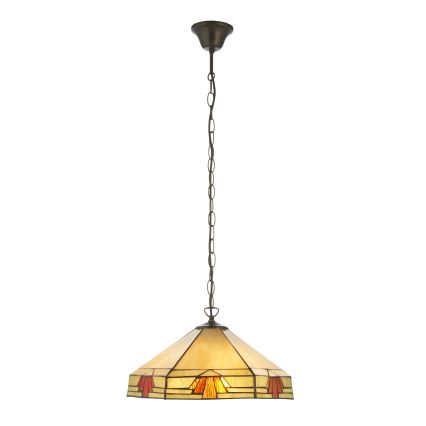 Endon 111989 - Lustr na řetězu Tiffany NEVADA 3xE27/10W/230V pr. 40 cm