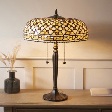 Endon 112178 - Stolní lampa Tiffany MILLE FEUX 2xE14/40W/230V pr. 45 cm