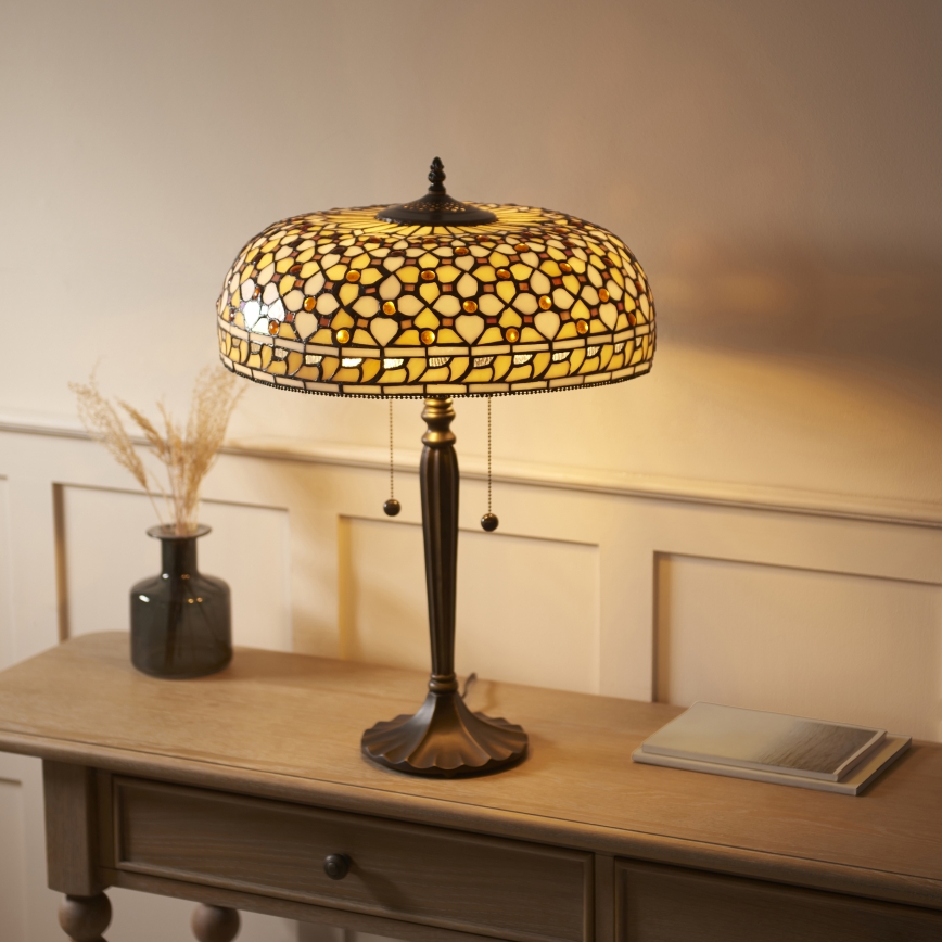 Endon 112178 - Stolní lampa Tiffany MILLE FEUX 2xE14/40W/230V pr. 45 cm