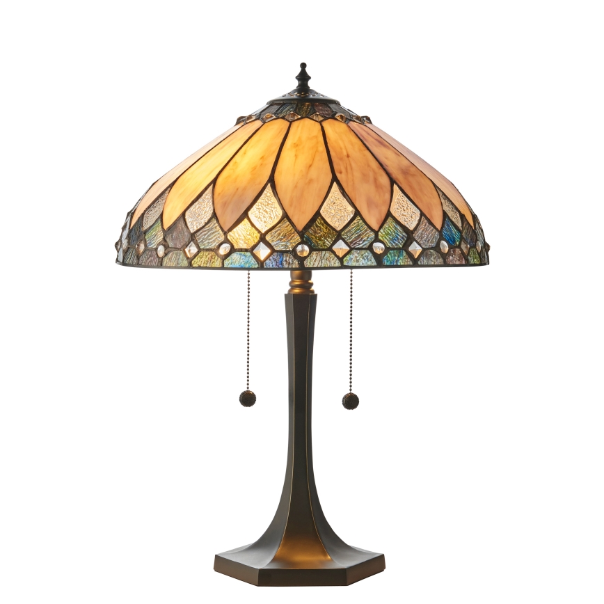 Endon 112183 - Stolní lampa Tiffany BROOKLYN 2xE14/10W/230V pr. 40 cm
