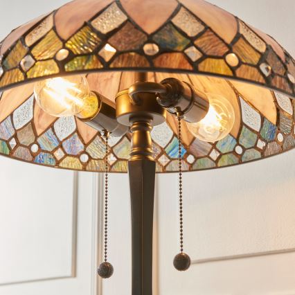 Endon 112183 - Stolní lampa Tiffany BROOKLYN 2xE14/10W/230V pr. 40 cm