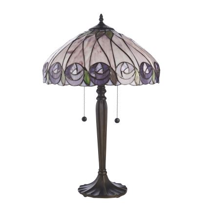 Endon 112184 - Stolní lampa Tiffany HUTCHINSON 2xE27/10W/230V pr. 40 cm