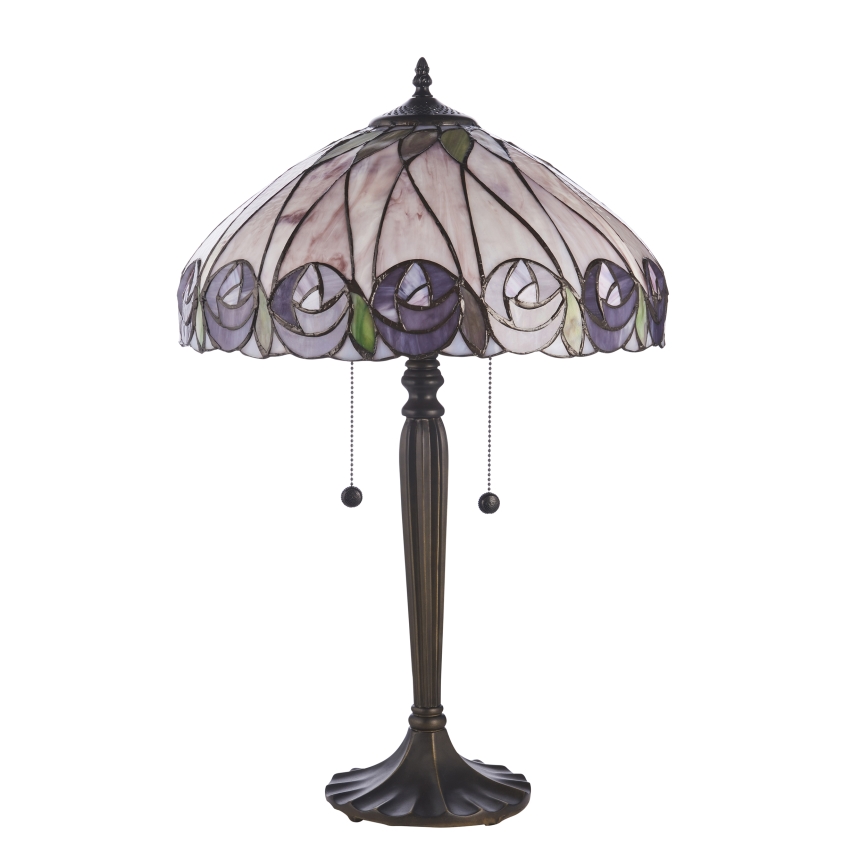 Endon 112184 - Stolní lampa Tiffany HUTCHINSON 2xE27/10W/230V pr. 40 cm