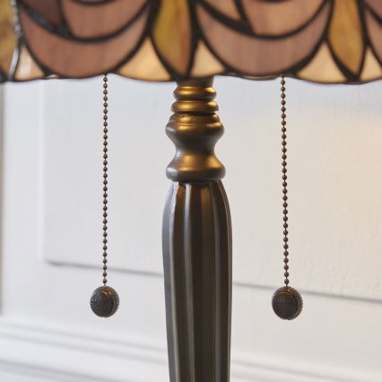 Endon 112184 - Stolní lampa Tiffany HUTCHINSON 2xE27/10W/230V pr. 40 cm