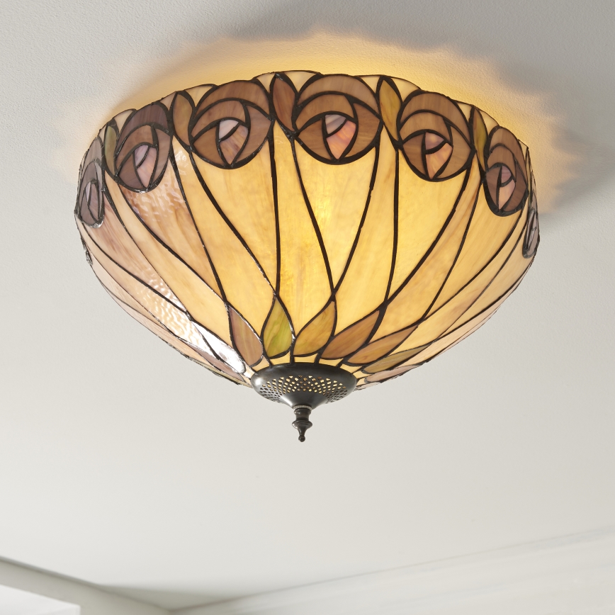 Endon 112188 - Stropní svítidlo Tiffany HUTCHINSON 2xE27/60W/230V pr. 40 cm