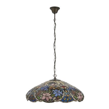 Endon 112193 - Lustr na řetězu Tiffany SULLIVAN 3xE27/60W/230V pr. 57 cm