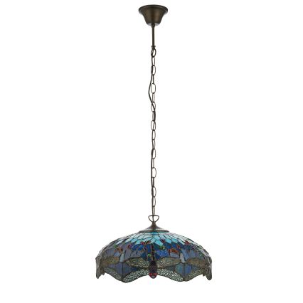 Endon 112195 - Lustr na řetězu Tiffany DRAGONFLY 1xE27/60W/230V pr. 41 cm