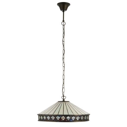 Endon 112196 - Lustr na řetězu Tiffany FARGO 1xE27/60W/230V pr. 41,5 cm