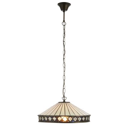 Endon 112196 - Lustr na řetězu Tiffany FARGO 1xE27/60W/230V pr. 41,5 cm