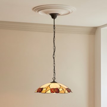 Endon 112197 - Lustr na řetězu Tiffany INGRAM 1xE27/60W/230V pr. 45 cm