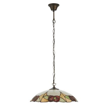 Endon 112197 - Lustr na řetězu Tiffany INGRAM 1xE27/60W/230V pr. 45 cm