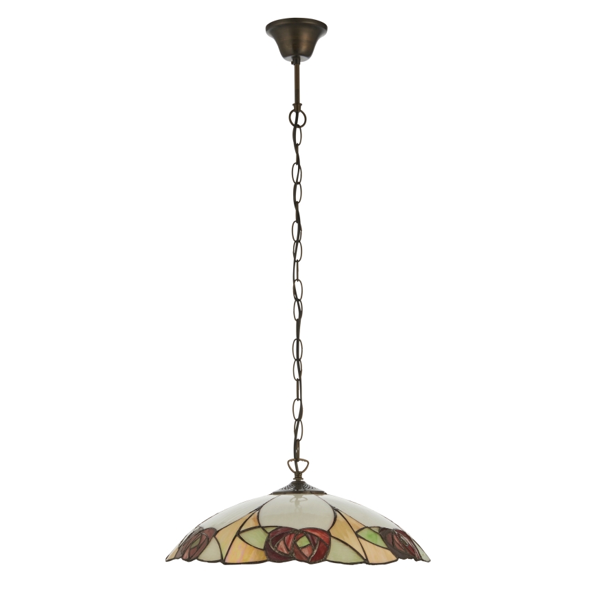 Endon 112197 - Lustr na řetězu Tiffany INGRAM 1xE27/60W/230V pr. 45 cm