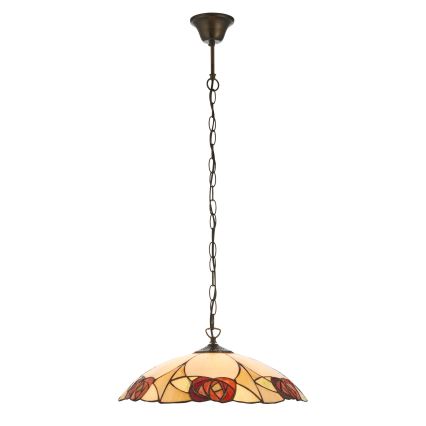 Endon 112197 - Lustr na řetězu Tiffany INGRAM 1xE27/60W/230V pr. 45 cm