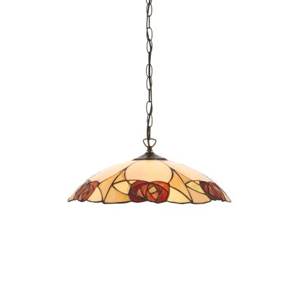 Endon 112197 - Lustr na řetězu Tiffany INGRAM 1xE27/60W/230V pr. 45 cm