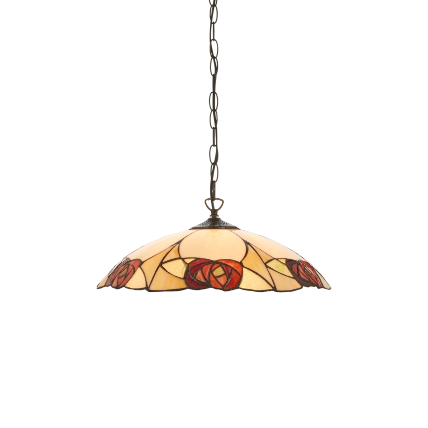Endon 112197 - Lustr na řetězu Tiffany INGRAM 1xE27/60W/230V pr. 45 cm