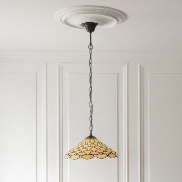 Endon 112226 - Lustr na řetězu Tiffany PEARL 1xE27/10W/230V pr. 45 cm