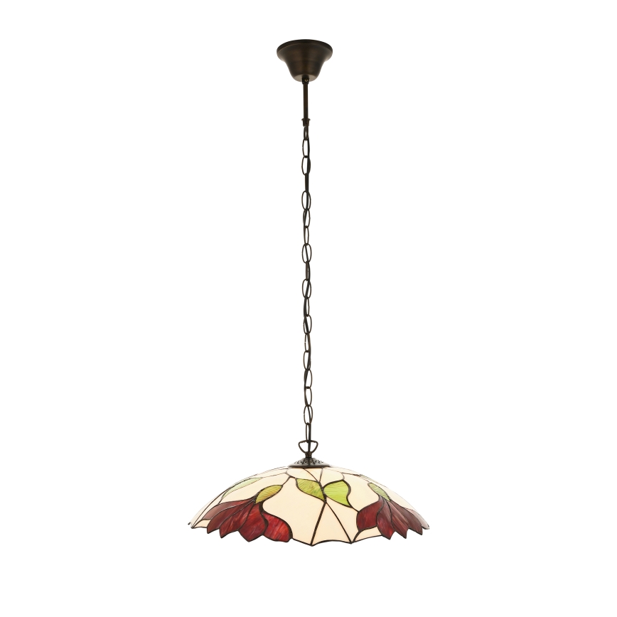 Endon 112246 - Lustr na řetězu Tiffany BOTANICA 1xE27/60W/230V pr. 45 cm