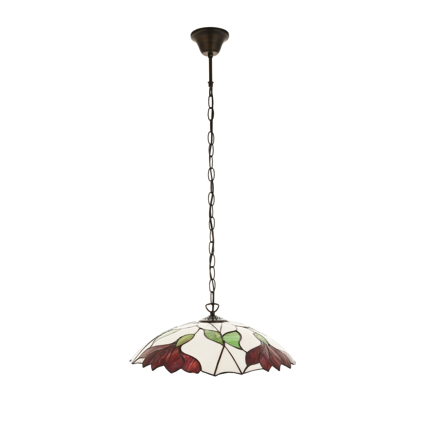 Endon 112246 - Lustr na řetězu Tiffany BOTANICA 1xE27/60W/230V pr. 45 cm