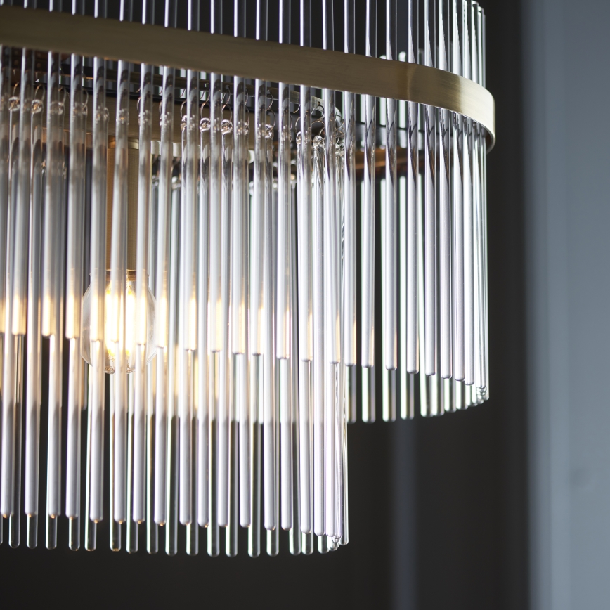 Endon 112573 - Lustr na řetězu MARIETTA 4xE14/6W/230V mosaz/čirá