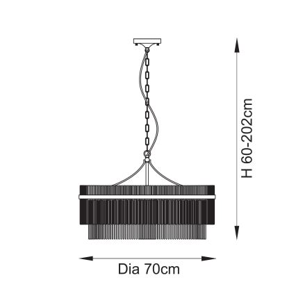 Endon 112574 - Lustr na řetězu MARIETTA GRAND 7xE14/7W/230V mosaz/čirá