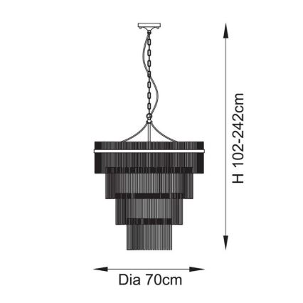 Endon 112576 - Lustr na řetězu MARIETTA 16xE14/6W/230V mosaz/čirá