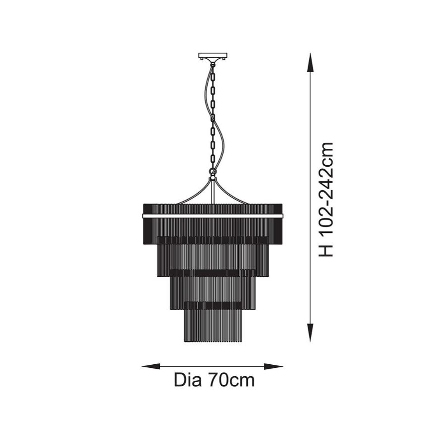 Endon 112576 - Lustr na řetězu MARIETTA 16xE14/6W/230V mosaz/čirá