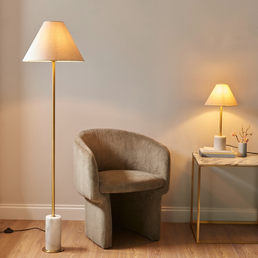 Endon 114209 - Stojací lampa 1xE27/10W/230V béžová/zlatá