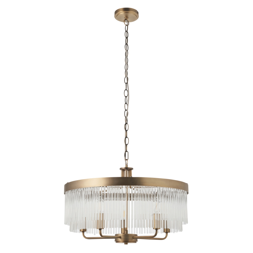 Endon 119110 - Lustr na řetězu CLERMONT 5xE14/6W/230V mosaz