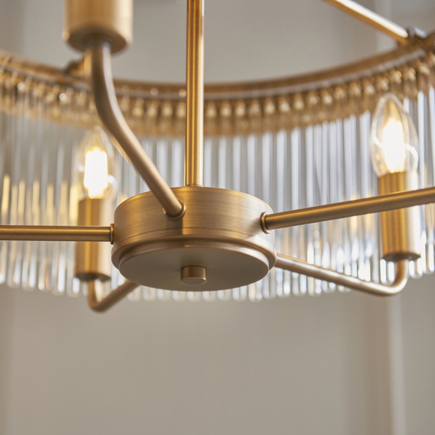 Endon 119110 - Lustr na řetězu CLERMONT 5xE14/6W/230V mosaz