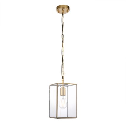 Endon 119142 - Lustr na řetězu HAMMOND 1xE27/10W/230V 17x17 cm mosaz