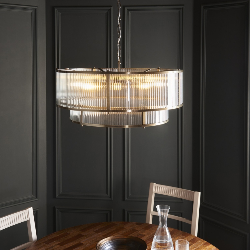 Endon 119456 - Lustr na řetězu RIDGETON 8xE14/7W/230V matný chrom