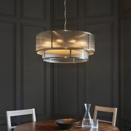 Endon 119456 - Lustr na řetězu RIDGETON 8xE14/7W/230V mosaz