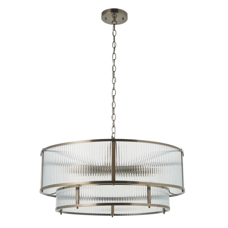 Endon 119456 - Lustr na řetězu RIDGETON 8xE14/7W/230V mosaz