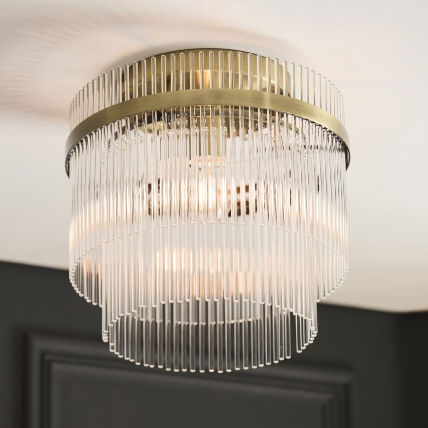 Endon 119492 - Přisazený lustr MARIETTA 1xE27/10W/230V mosaz/čirá