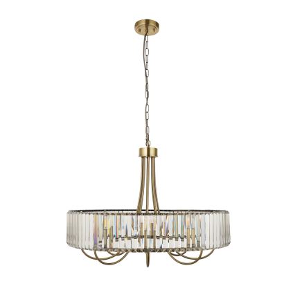 Endon 119611 - Lustr na řetězu VISCONTI 8xE14/6W/230V mosaz