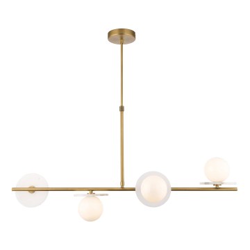 Endon 120038 - Lustr na tyči CERCHIO 4xG9/5W/230V mosaz