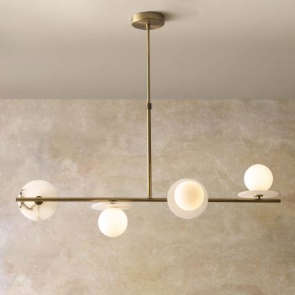 Endon 120038 - Lustr na tyči CERCHIO 4xG9/5W/230V mosaz