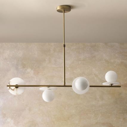 Endon 120038 - Lustr na tyči CERCHIO 4xG9/5W/230V mosaz