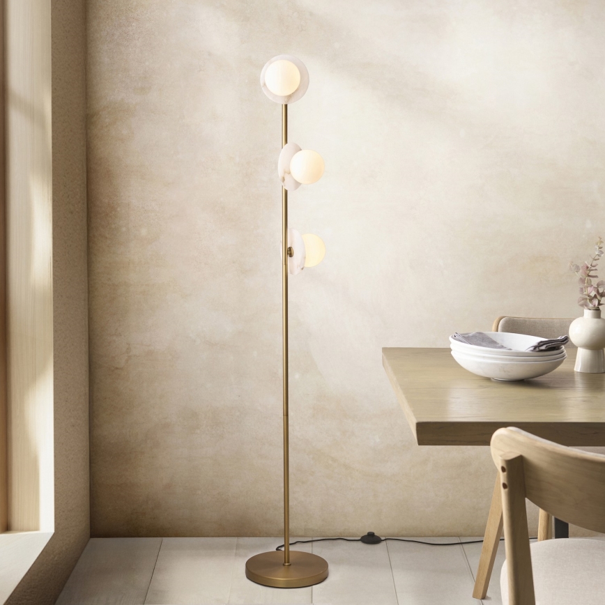 Endon 120042 - Stojací lampa CERCHIO 3xG9/5W/230V mosaz