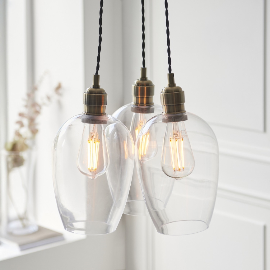 Endon 120648 - Lustr na lanku 3xE27/10W/230V mosaz