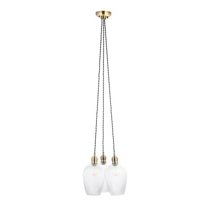 Endon 120656 - Lustr na lanku 3xE27/10W/230V mosaz