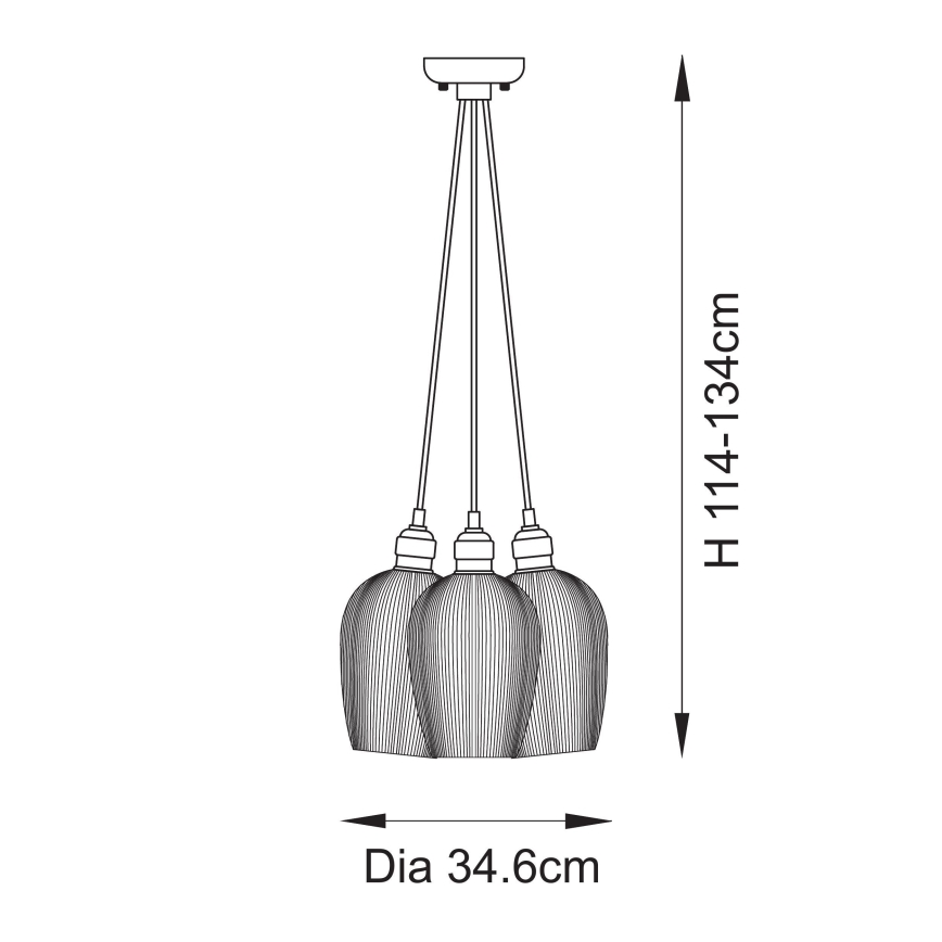 Endon 120656 - Lustr na lanku 3xE27/10W/230V mosaz